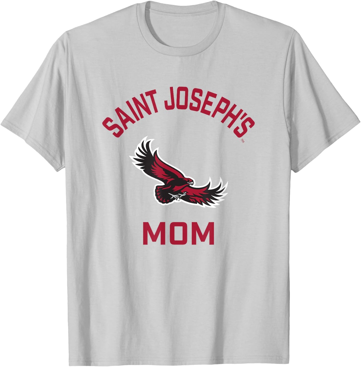 Saint Josephs University Hawks Arched Mom T-Shirt - T-Shirt | Ash