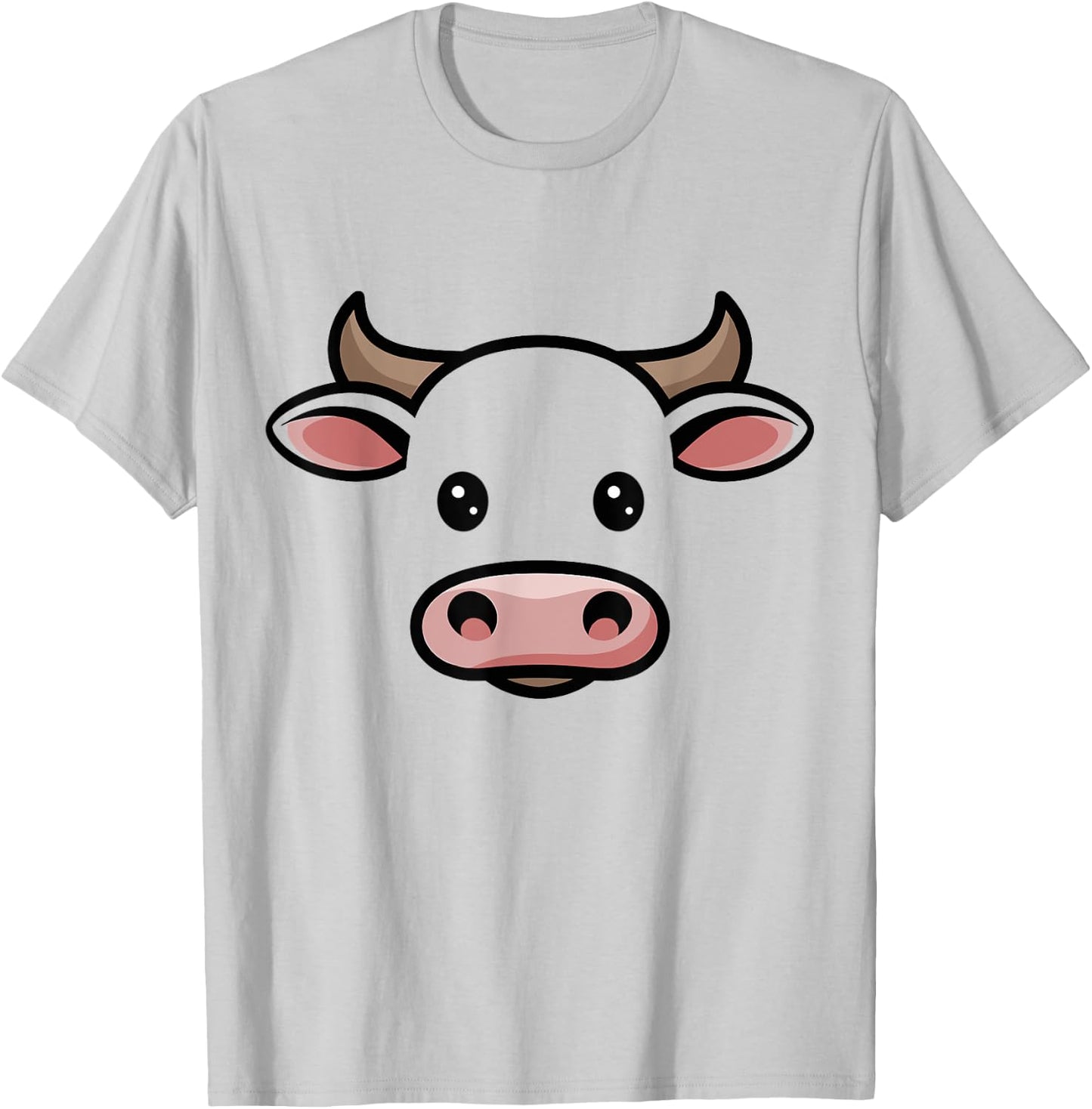 Halloween Cow Bull Face Costume Kids Cute Themed T-Shirt - T-Shirt | Ash