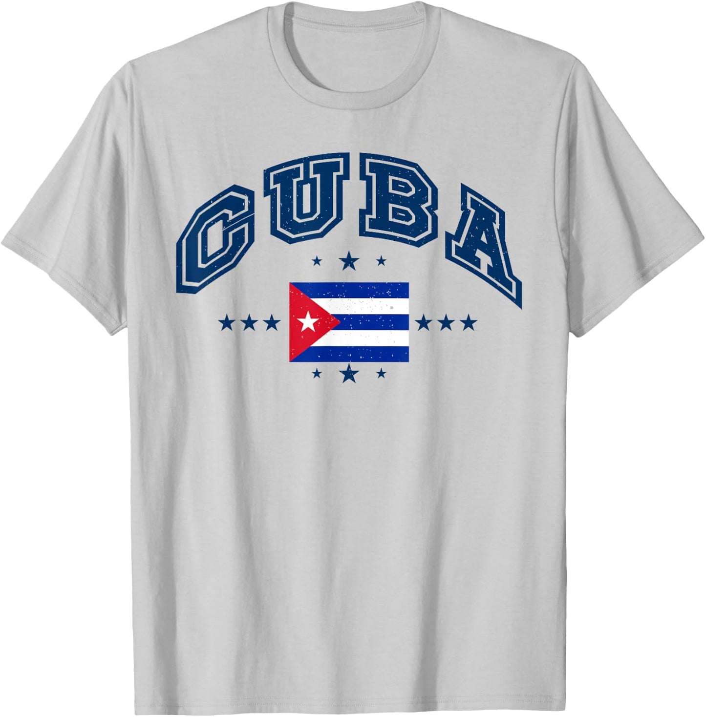 Retro Cuba Men Women Athletic Throwback Flag T-Shirt - T-Shirt | Ash