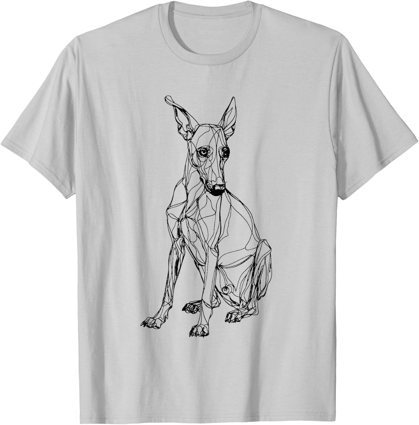 Xoloitzcuintli Xolo Dog Line Art Minimalist Mom Dad Men Women Kids T-Shirt - T-Shirt | Ash