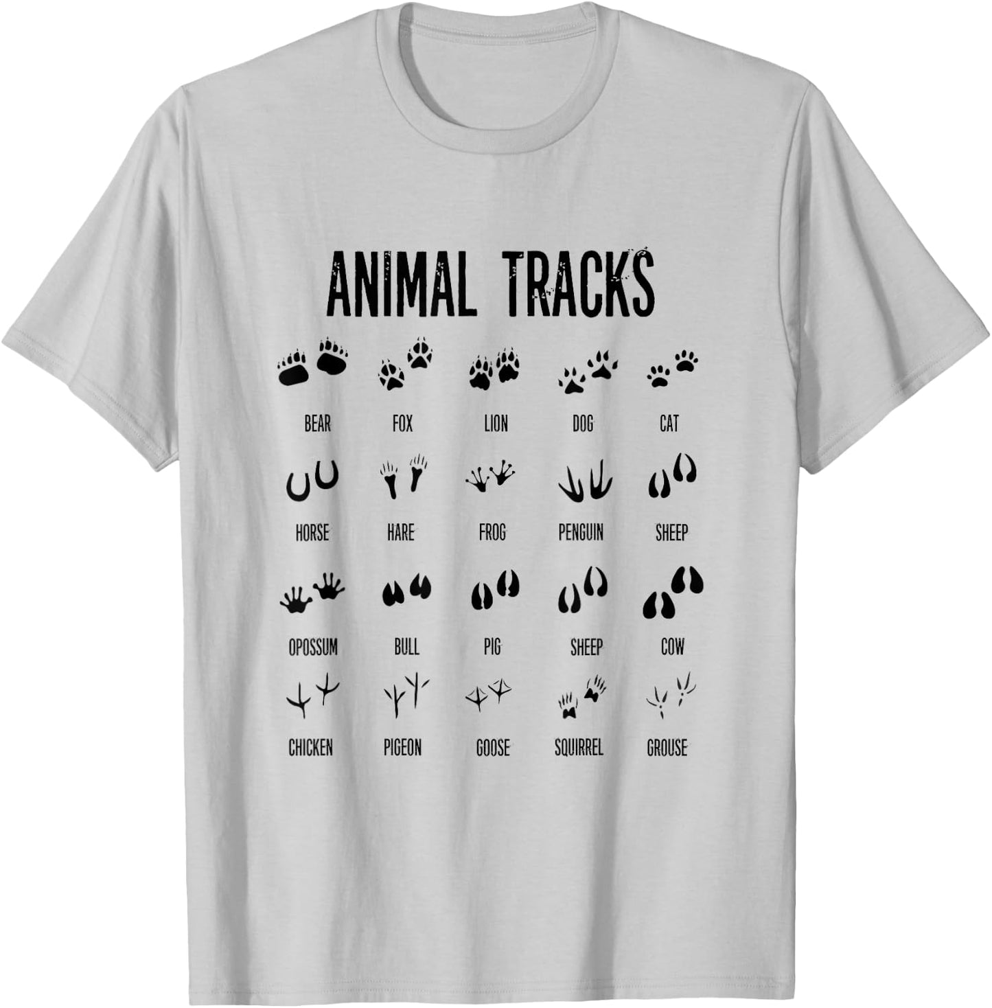 Kids Nature Explorer Animal Tracks For Camping Hiking T-Shirt - T-Shirt | Ash