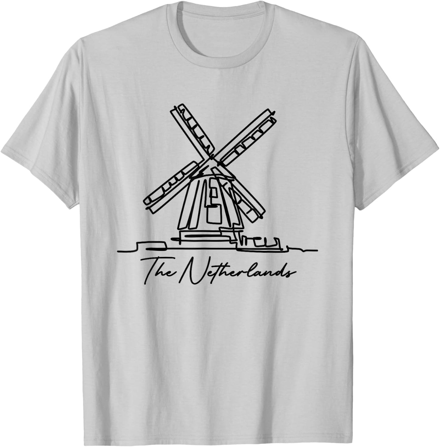 The Netherlands Windmill Amsterdam Zaanse Schans Souvenir T-Shirt - T-Shirt | Ash