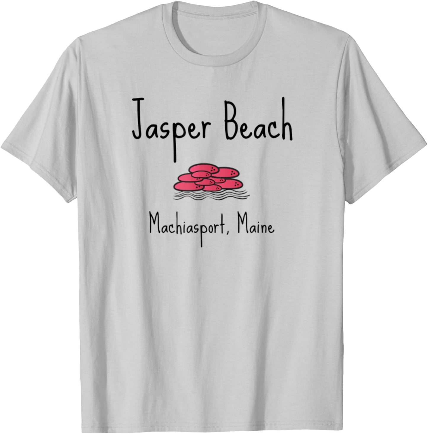 Jasper Beach Machiasport Maine Mainer Travel Gift Vacation T-Shirt - T-Shirt | Ash