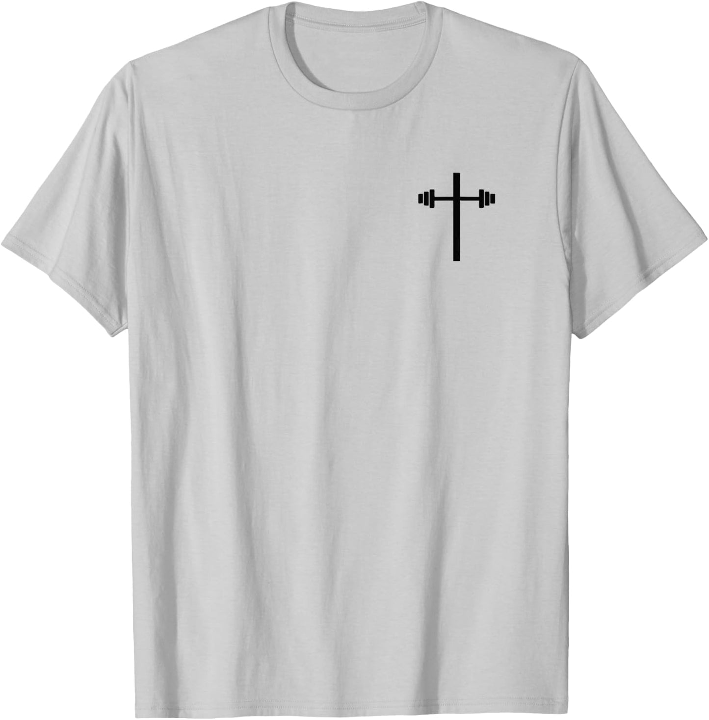 Cross Gym Workout Dumbbell Christian T-Shirt - T-Shirt | Ash
