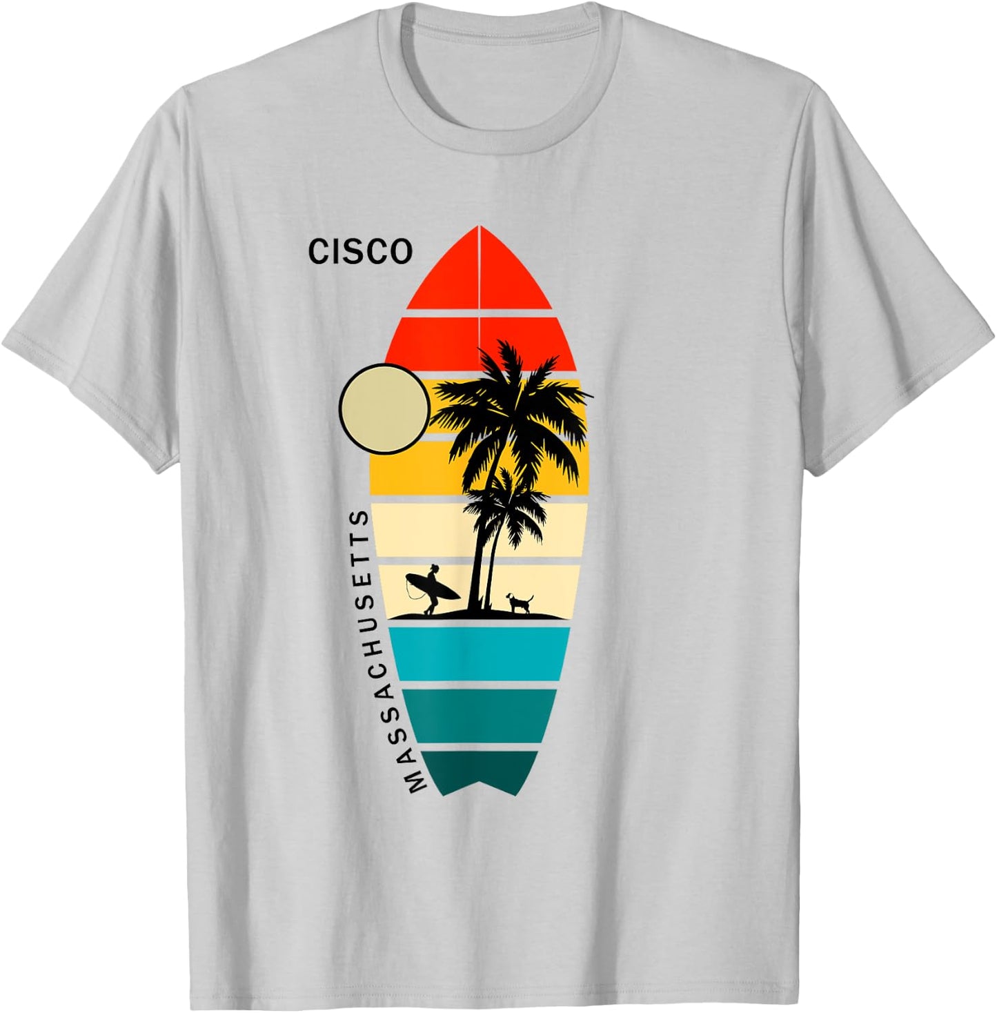 Retro Massachusetts Cisco Surfboarders Surfers T-Shirt - T-Shirt | Ash