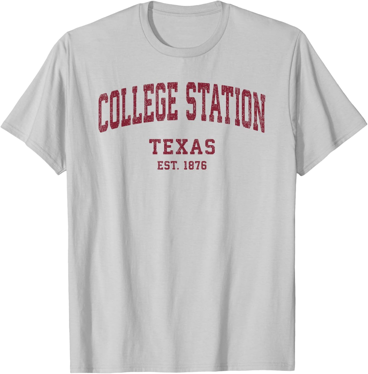 College Station Texas TX Vintage Athletic Sports T-Shirt - T-Shirt | Ash