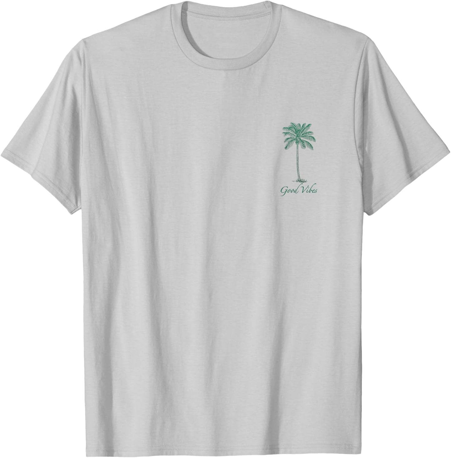 Vintage Hawaiian Palm Tree Beach Tropical Island Pocket Logo T-Shirt - T-Shirt | Ash