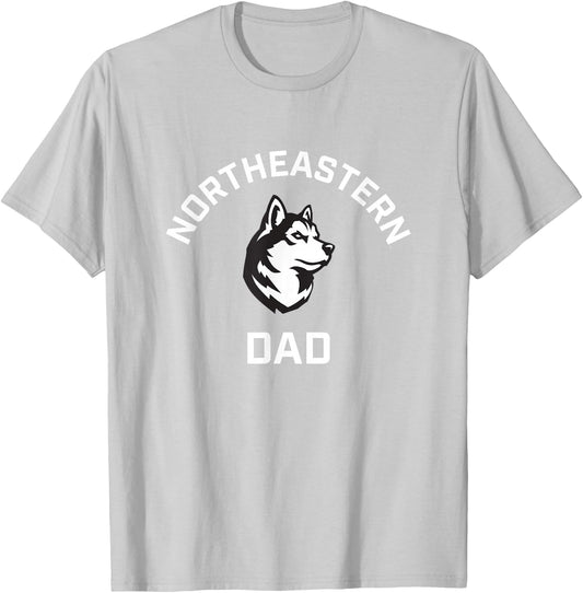 Northeastern University NEU Huskies Arched Dad T-Shirt - T-Shirt | Ash
