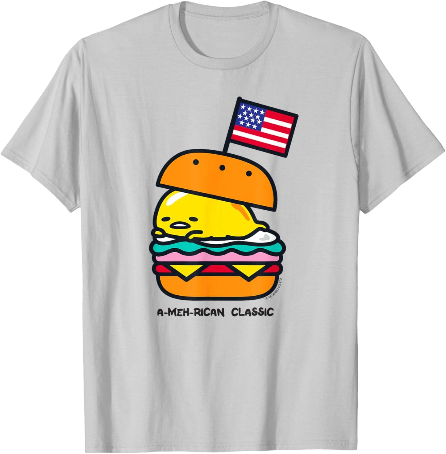 Gudetama American Classic Burger Shirt T-Shirt - T-Shirt | Ash