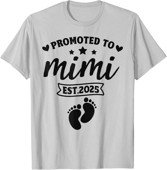 Promoted To Mimi Est. 2025 - Women New Grandma 2025 T-Shirt - T-Shirt | Ash