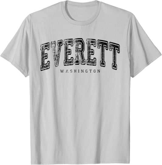 Everett Washington Vintage Retro US City State Travel T-Shirt - T-Shirt | Ash