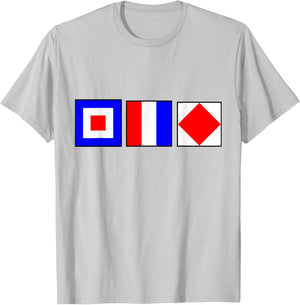 Whiskey Tango Foxtrot Signal Flag Shirt WTF Nautical Flag T-Shirt - T-Shirt | Ash