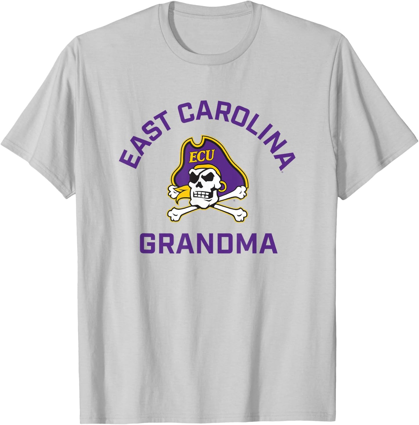 East Carolina University ECU Pirates Arched Grandma T-Shirt - T-Shirt | Ash