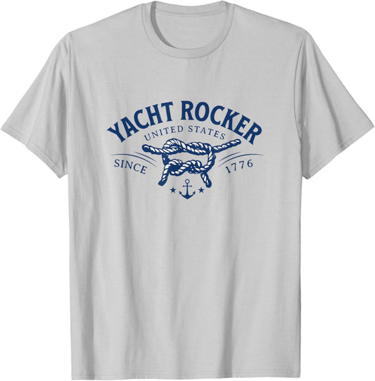 Yacht Rocker Anchor Nautical Cruise Lake Party Graphic T-Shirt - T-Shirt | Ash