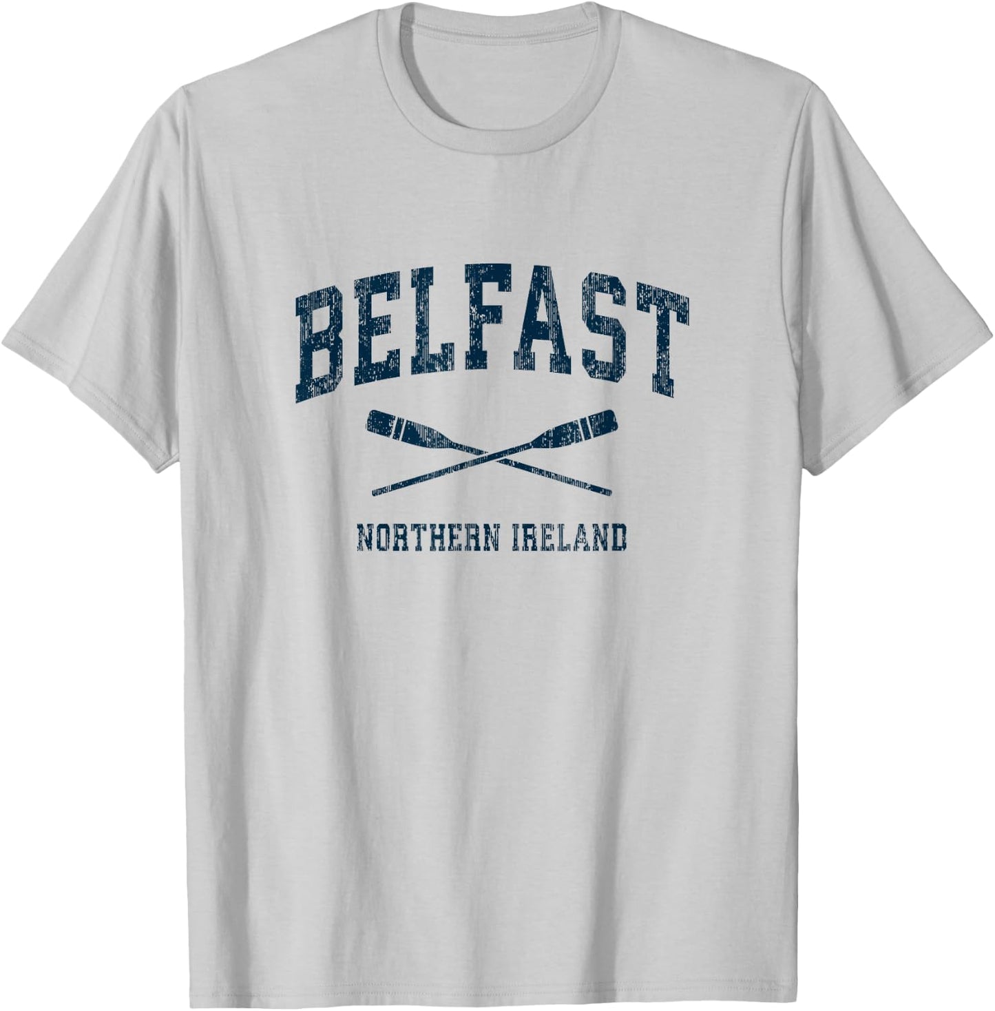 Belfast Northern Ireland Vintage Nautical Paddles Sports Oar T-Shirt - T-Shirt | Ash