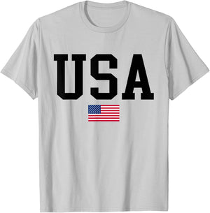 American Flag Independence Day, USA Women Men Kids T-Shirt - T-Shirt | Ash