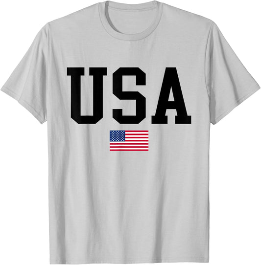 American Flag Independence Day, USA Women Men Kids T-Shirt - T-Shirt | Ash