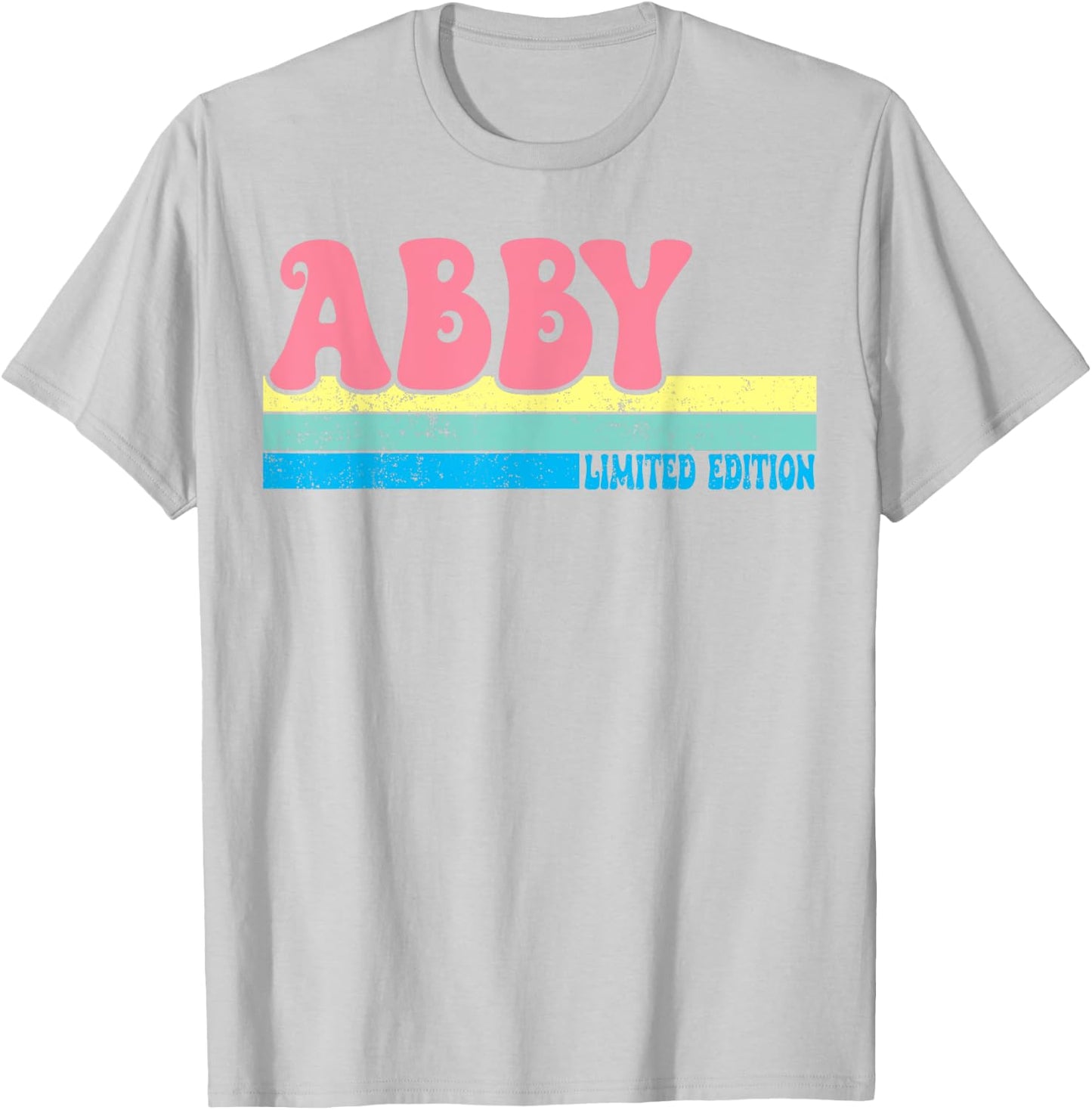 ABBY Name Personalized Cute Idea Groovy Women ABBY T-Shirt - T-Shirt | Ash