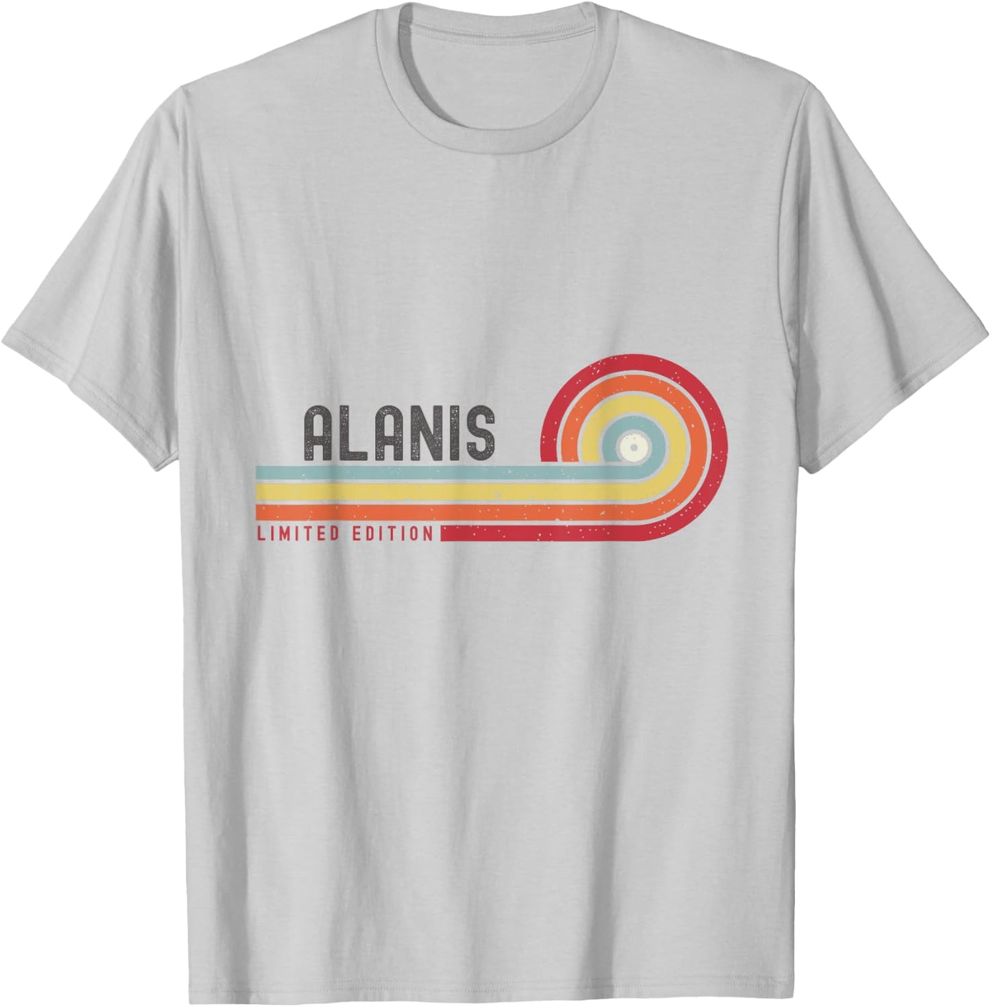 I Love Alanis Personalized Retro Sunset First Name T-Shirt - T-Shirt | Ash
