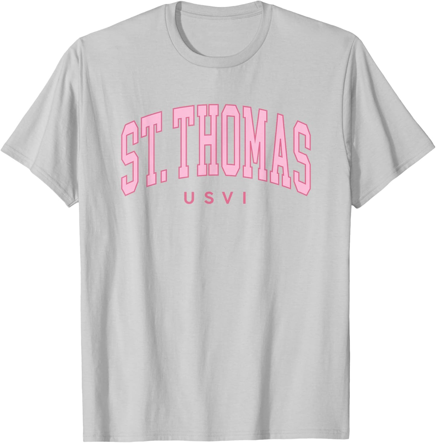 St Thomas USVI Preppy Retro Throwback Pink Girls T-Shirt - T-Shirt | Ash
