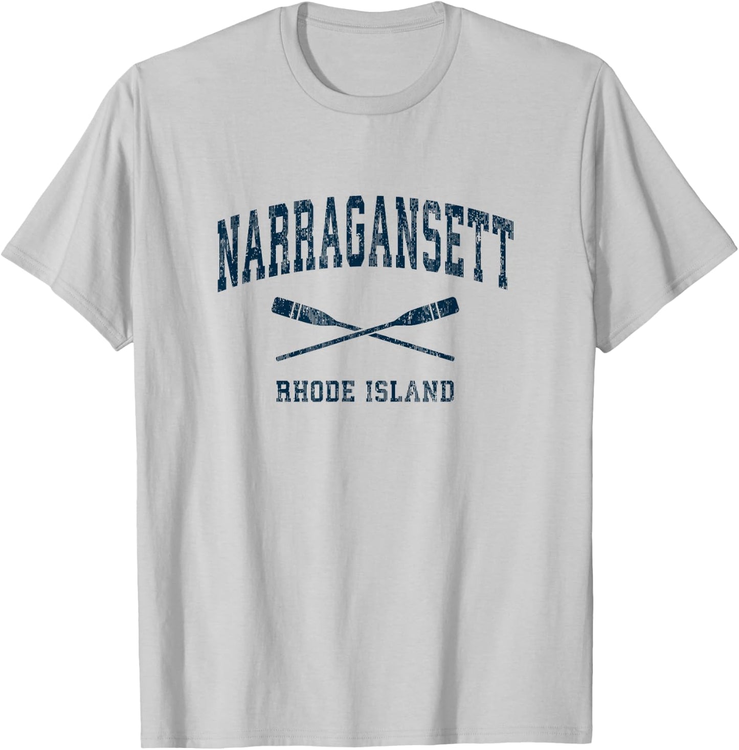 Narragansett Rhode Island Vintage Nautical Paddles Sports Oa T-Shirt - T-Shirt | Ash