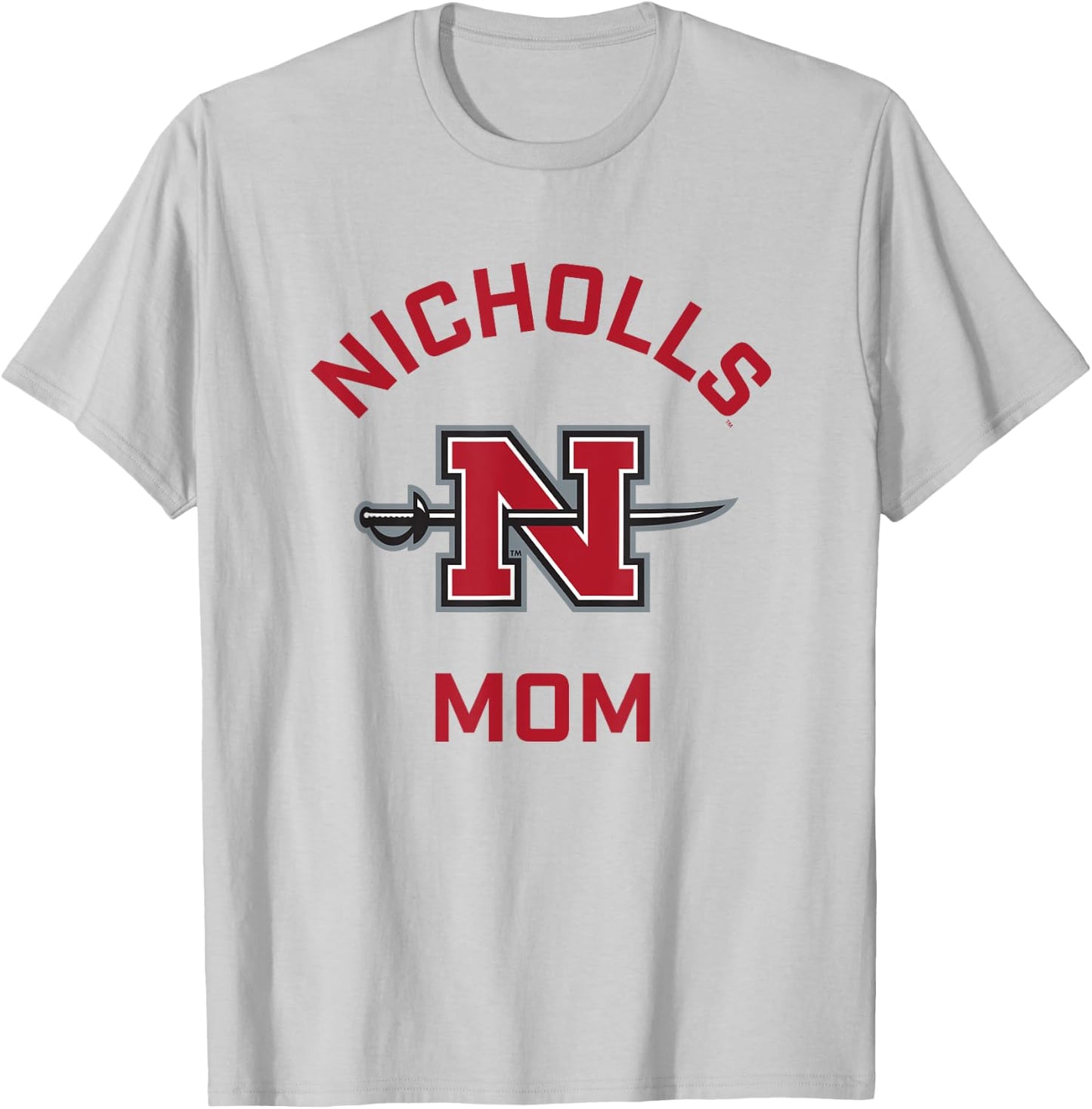 Nicholls State University Colonels Arched Mom T-Shirt - T-Shirt | Ash