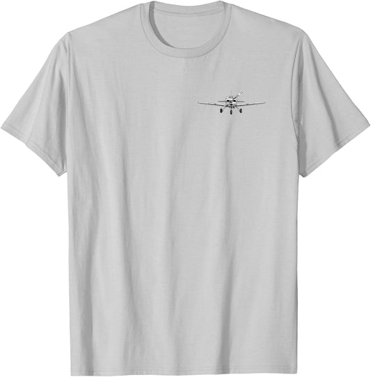 Pilot Piper Flying Airplane Mode On (2-Sided) T-Shirt - T-Shirt | Ash