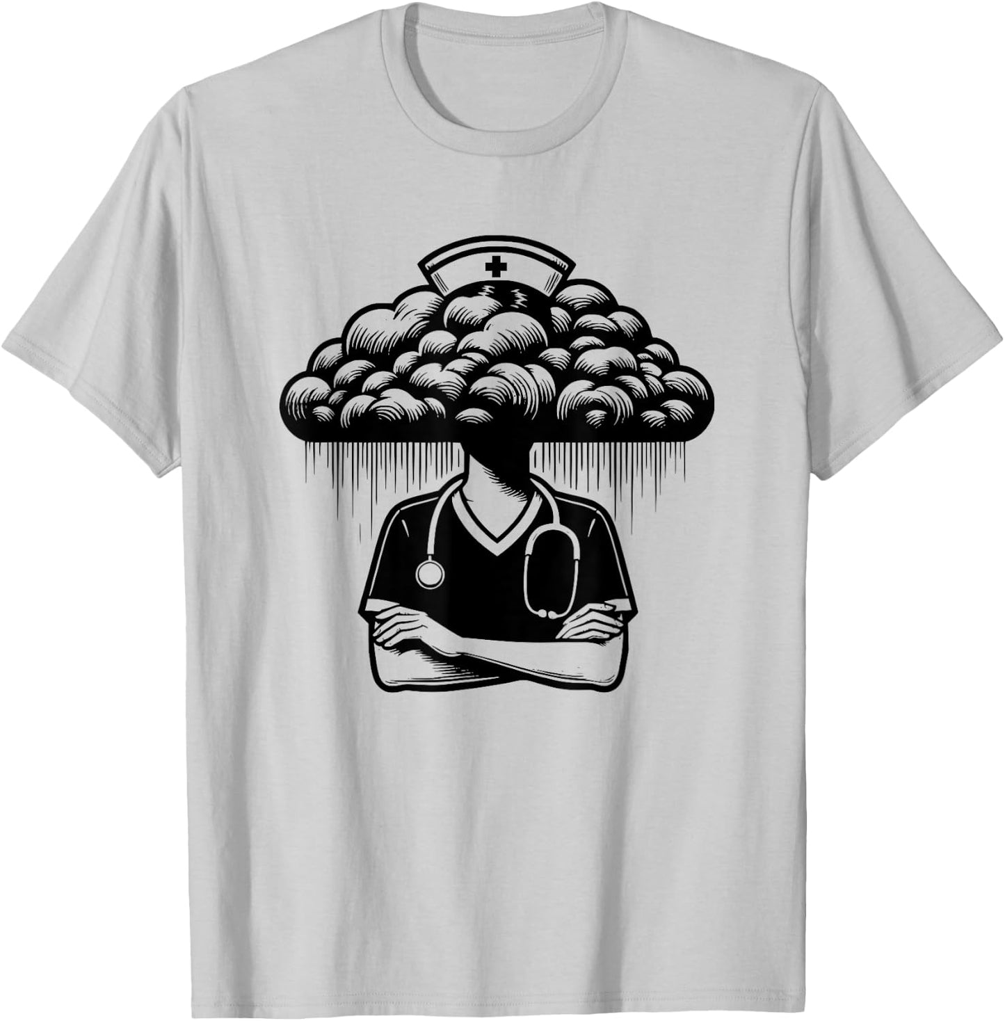 Medical School Nurse Nursing Black Cloud T-Shirt - T-Shirt | Ash