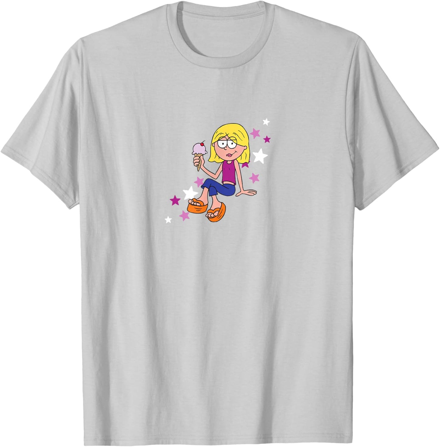 Disney Lizzy McGuire Iconic Cool Lil Lizzie Star Chest Logo T-Shirt - T-Shirt | Ash