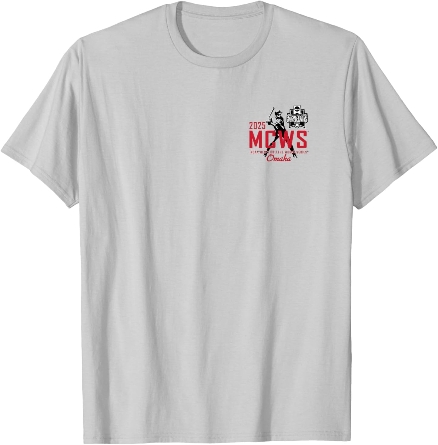 Men's College World Series 2025 NCAA Baseball 8-Team Card T-Shirt - T-Shirt | Ash