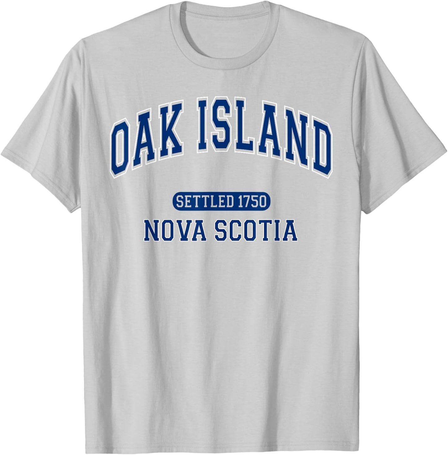 Oak Island Nova Scotia Settled 1750 Sports Vintage Blue T-Shirt - T-Shirt | Ash