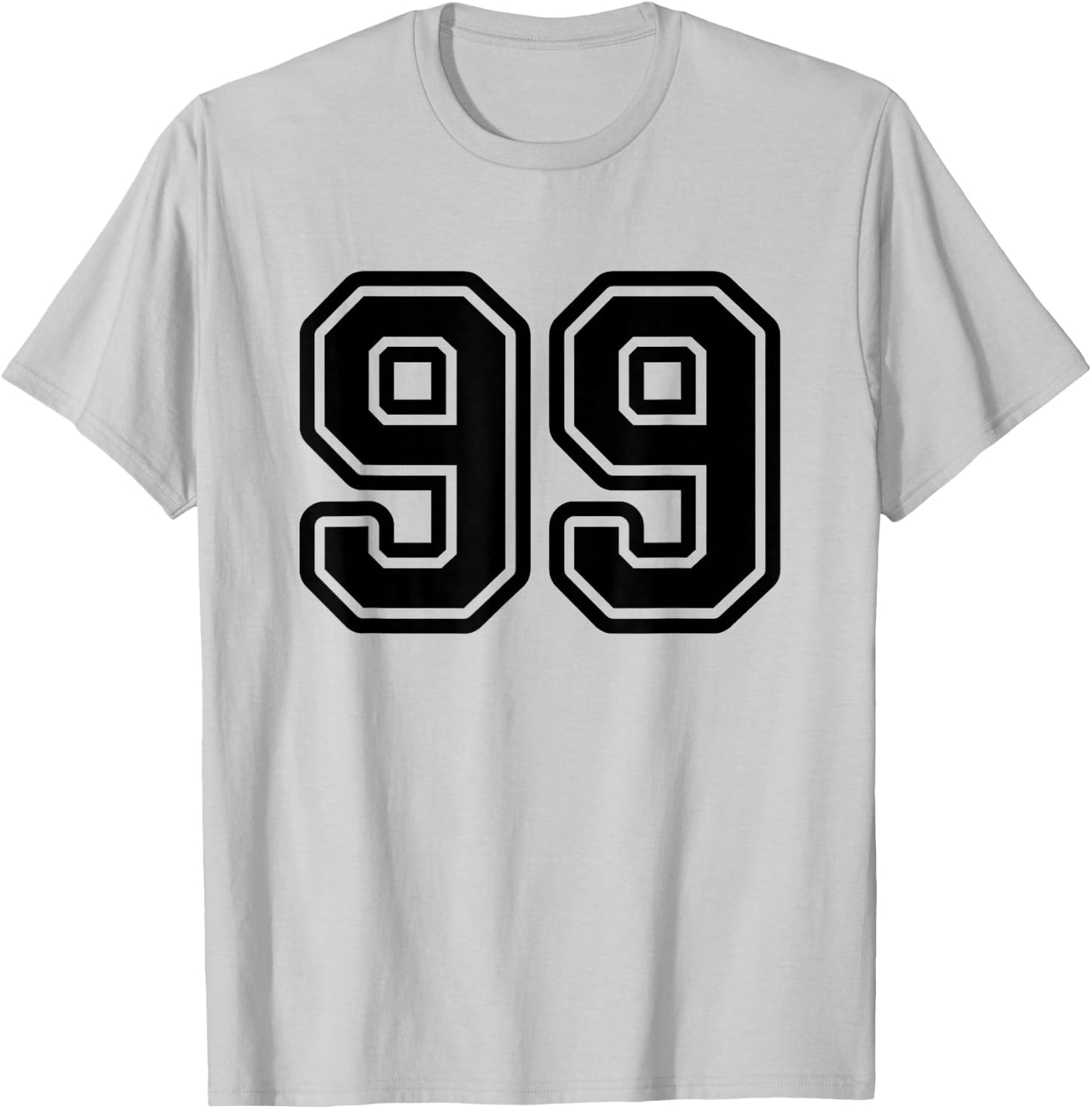 Black Sports Team Number 99 T-Shirt - T-Shirt | Ash