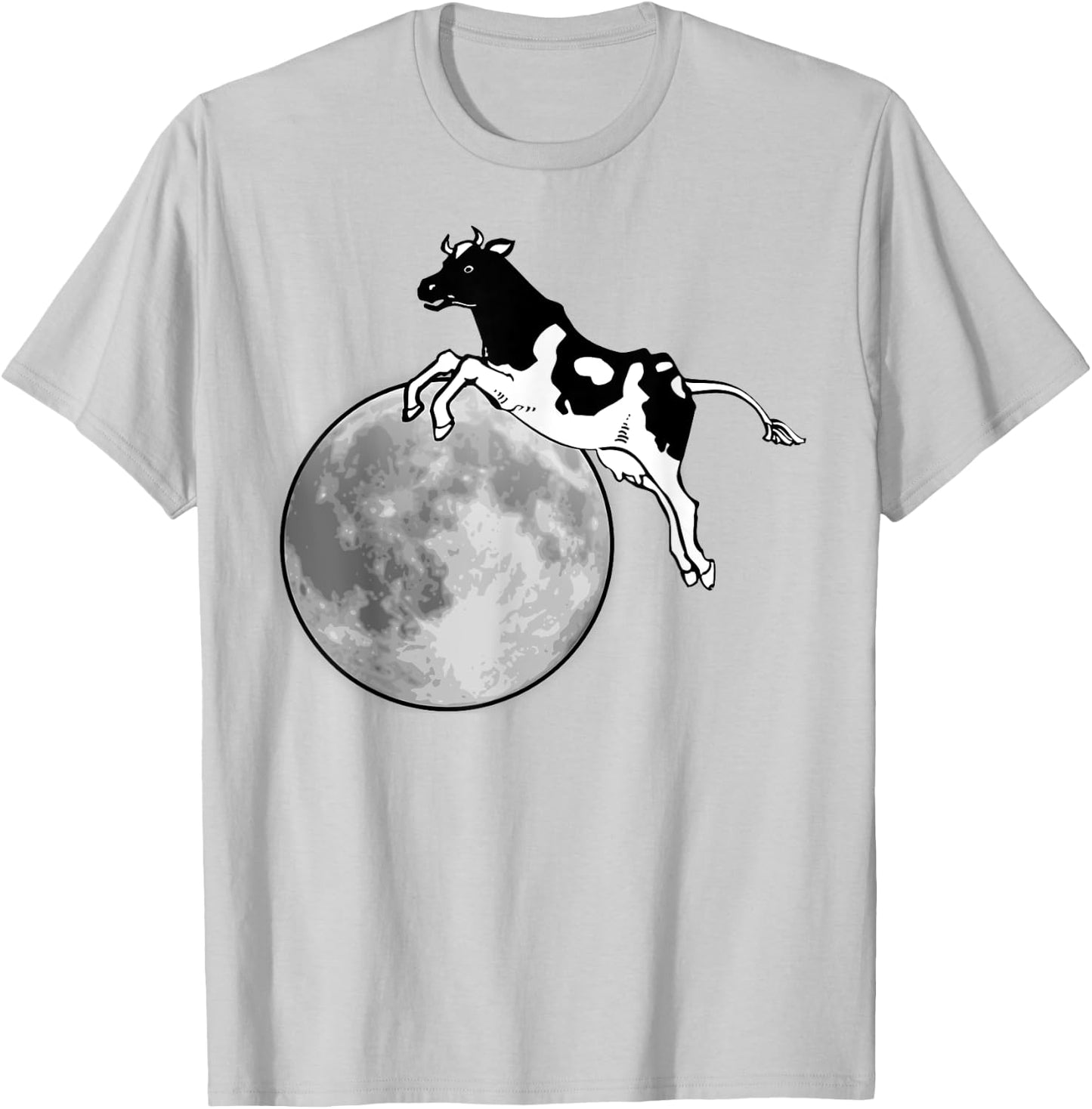 Cow Jumps Over The Moon T-Shirt - T-Shirt | Ash