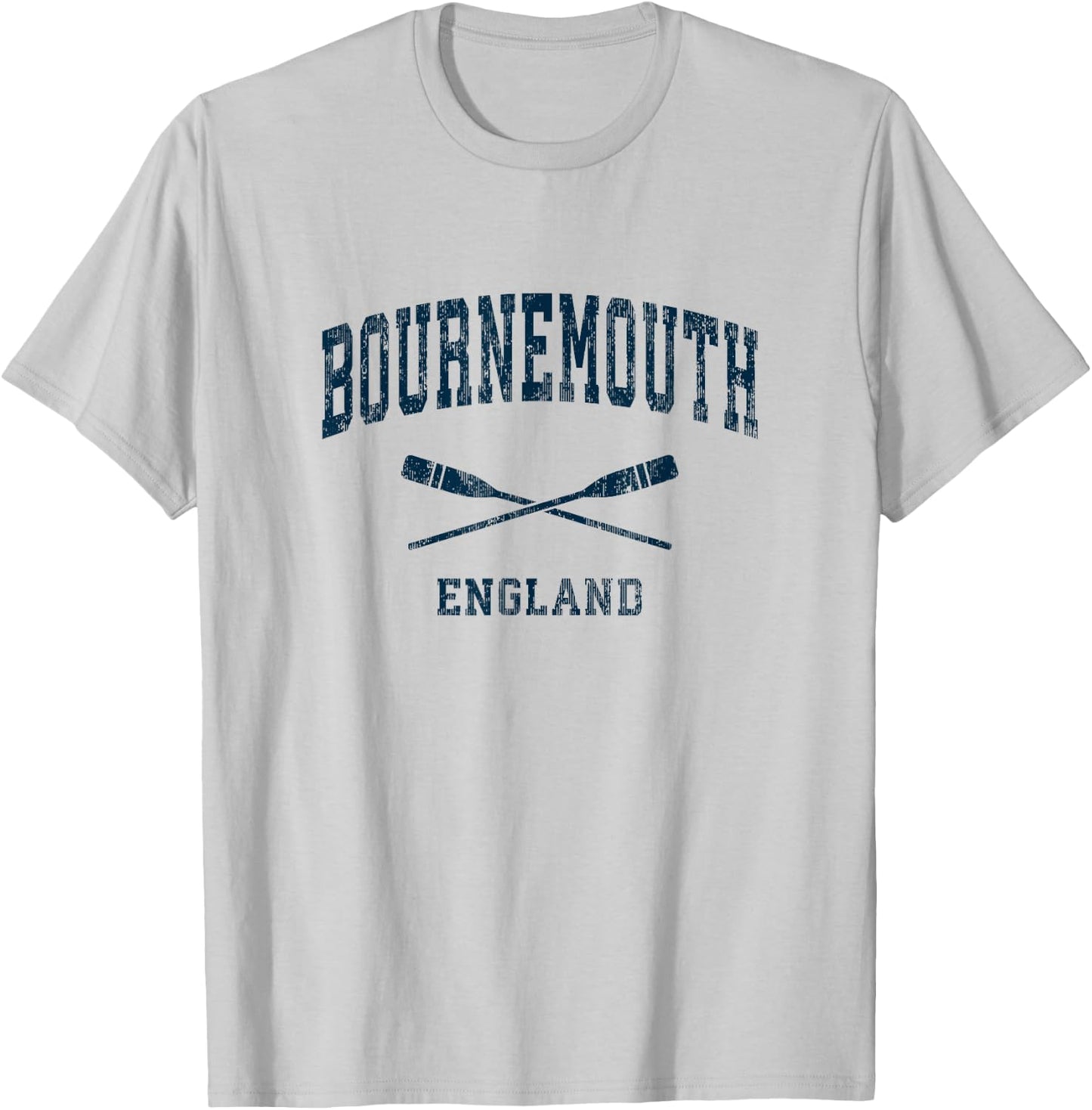 Bournemouth England Vintage Nautical Paddles Sports Oars T-Shirt - T-Shirt | Ash