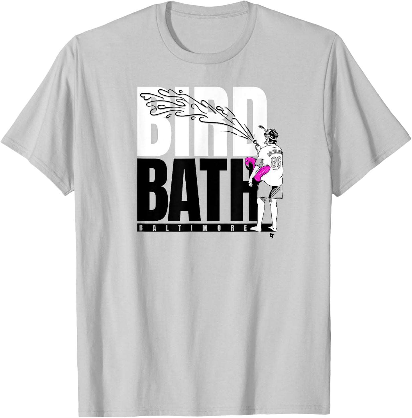 Baltimore Baseball: Mr. Splash Bird Bath T-Shirt - T-Shirt | Ash