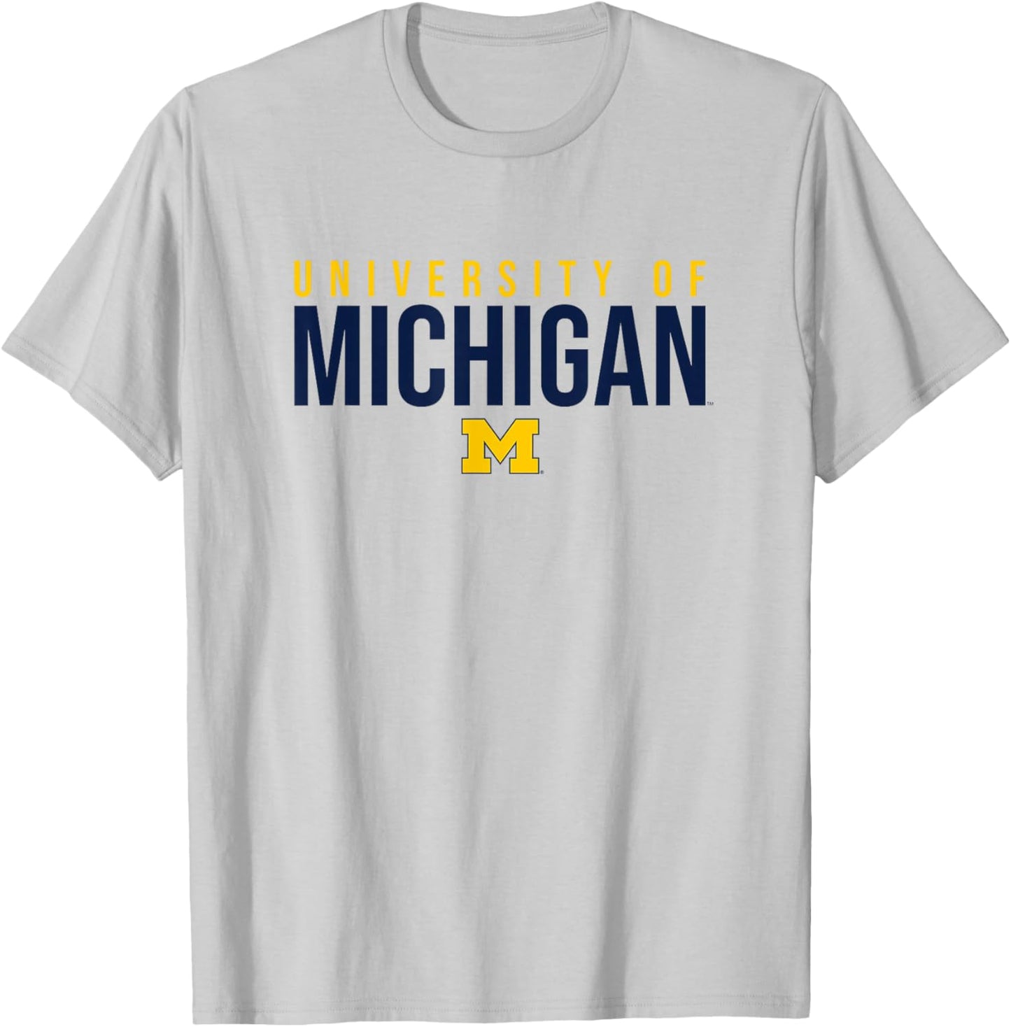 University of Michigan Wolverines U of M Stacked T-Shirt - T-Shirt | Ash