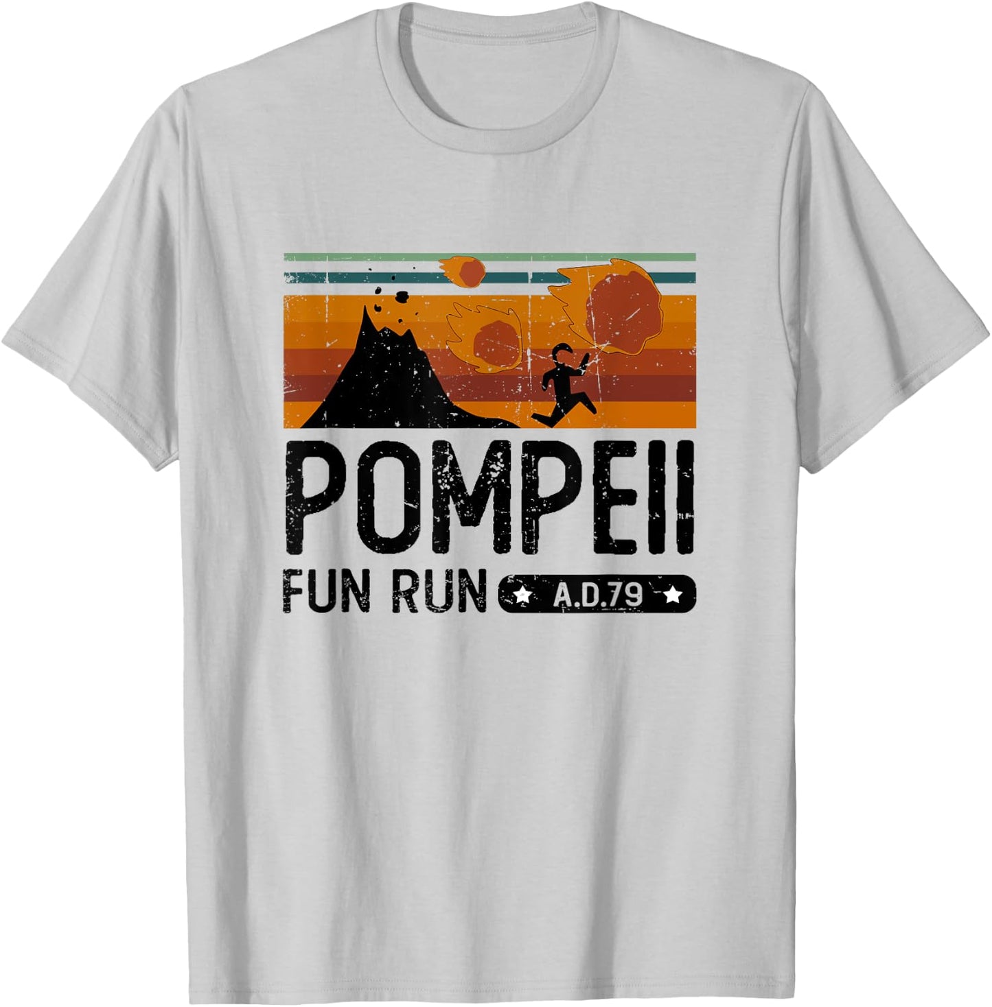 Pompeii Fun Run 79 AD Retro Vintage T-Shirt - T-Shirt | Ash