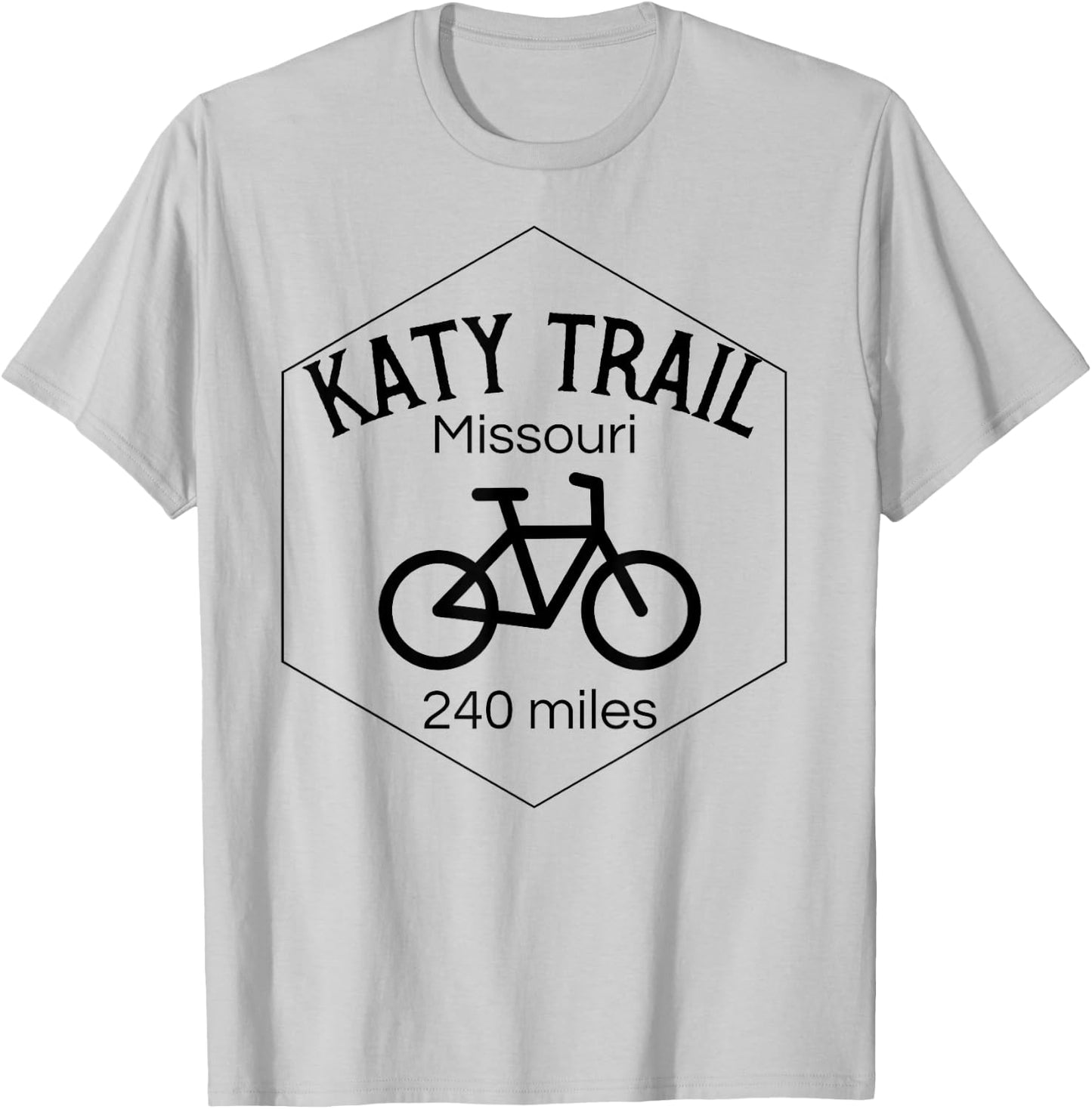 Katy Trail Missouri Bike 240 miles T-Shirt - T-Shirt | Ash