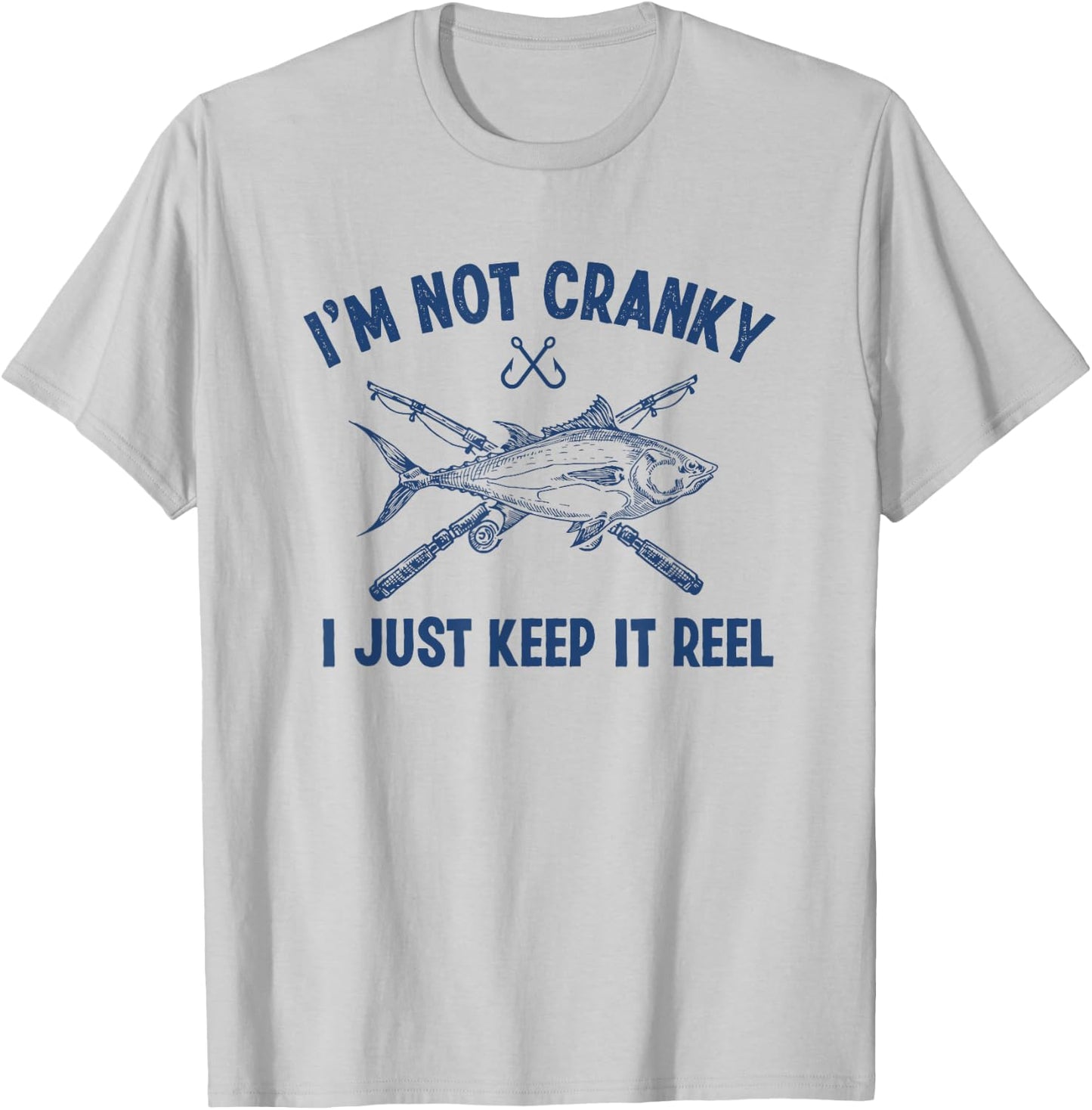Fishtastic Funny Cranky Fishing Fisherman , Small, Grey T-Shirt - T-Shirt | Ash