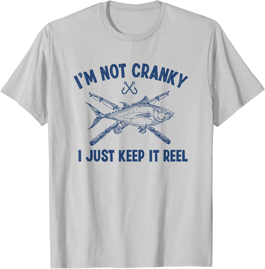 Fishtastic Funny Cranky Fishing Fisherman , Small, Grey T-Shirt - T-Shirt | Ash