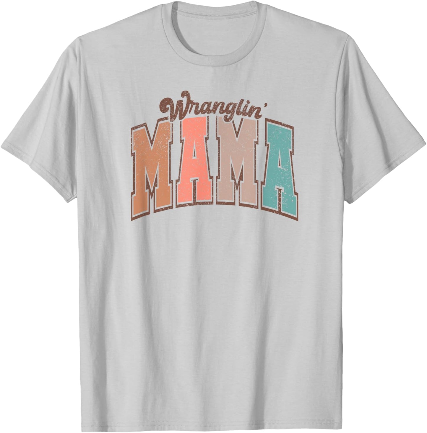 Wranglin Mama Mothers Day Show Sheep Mom Show Barn Mama T-Shirt - T-Shirt | Ash