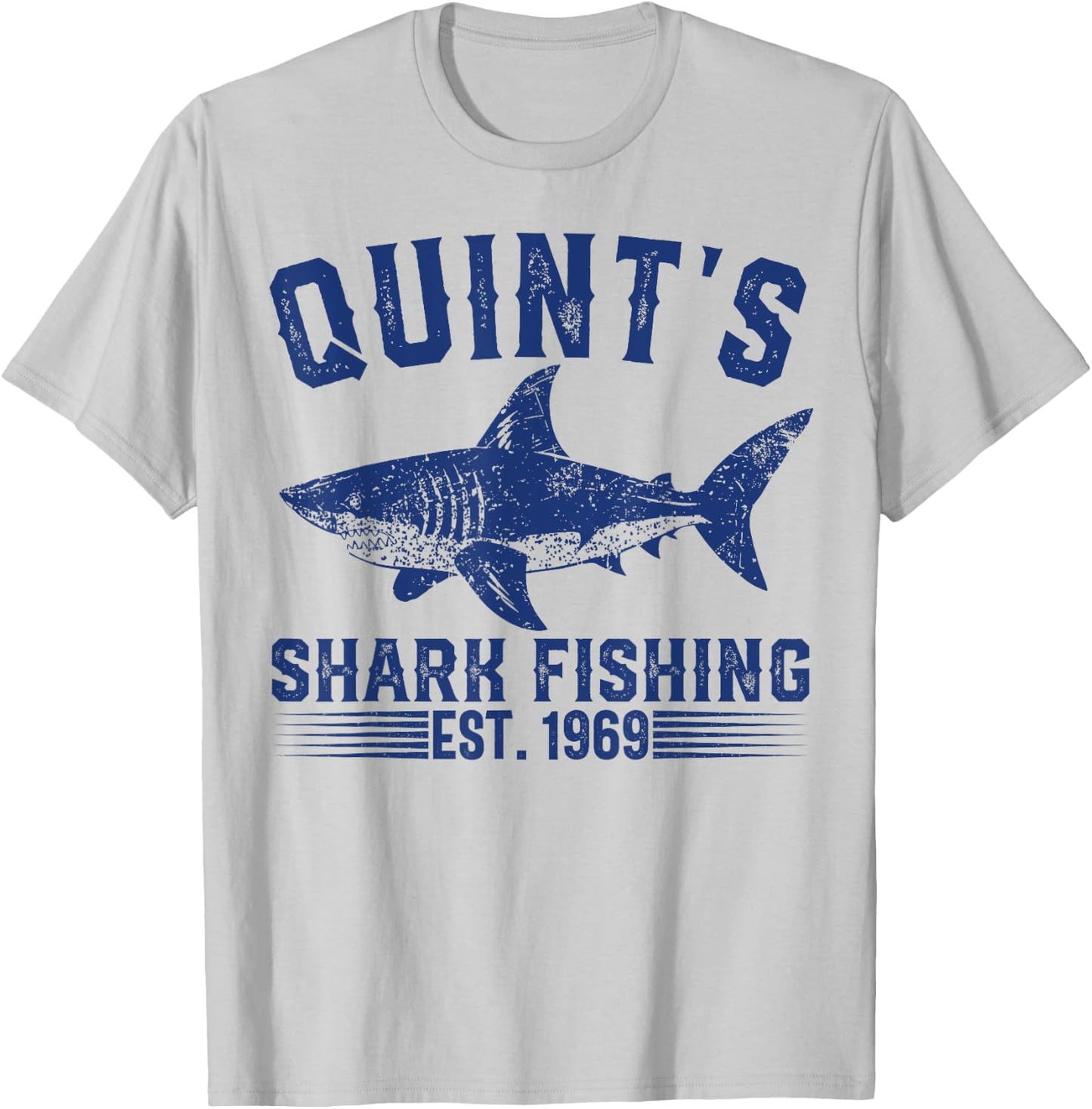 Vintage Quint's Shark Fishing 1969 Retro Fisher Birthday T-Shirt - T-Shirt | Ash