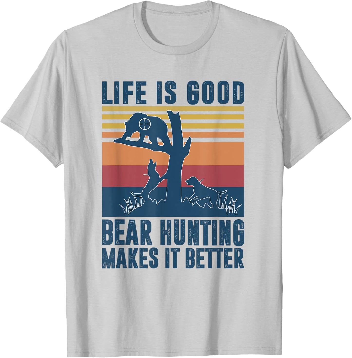 Bear Hunting Gifts Women Black Grizzly Hunter T-Shirt - T-Shirt | Ash
