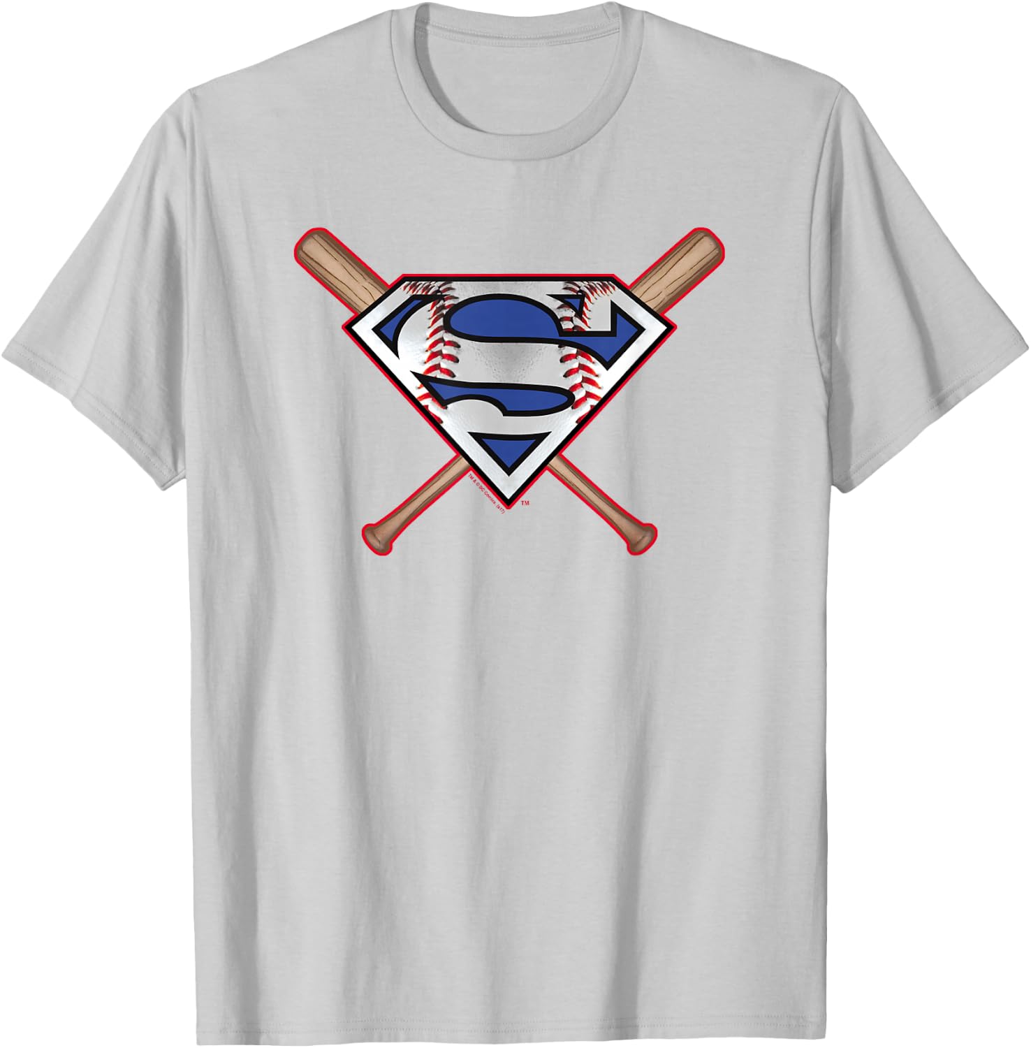 Superman Baseball Shield T-Shirt - T-Shirt | Ash