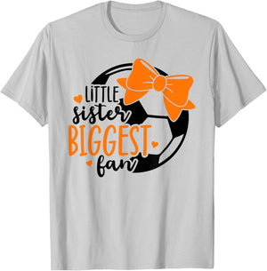 Little Sister Biggest Fan Soccer Sister Sis That my Brother T-Shirt - T-Shirt | Ash