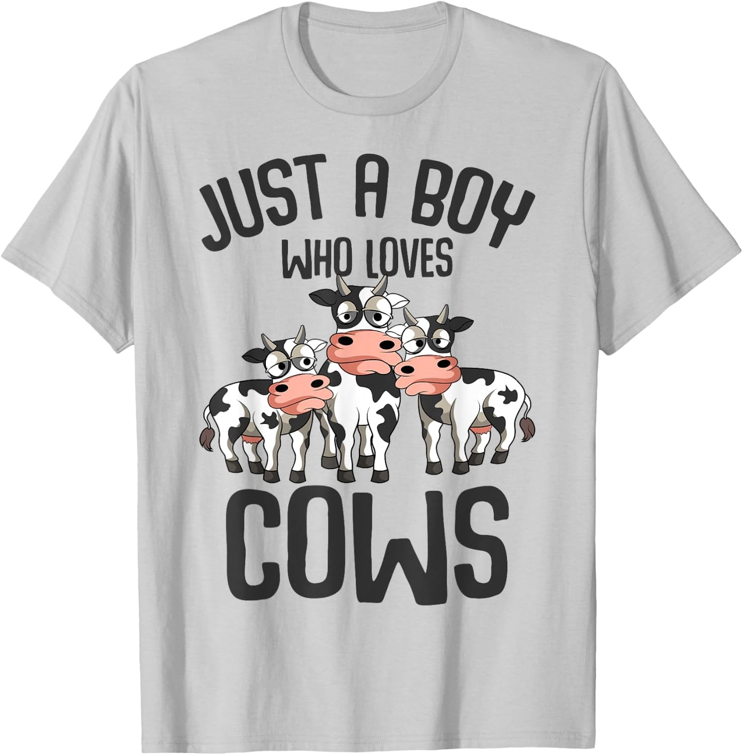 Just A Boy Who Loves Cows Farmers Cow Kids Toddler Boys T-Shirt - T-Shirt | Ash