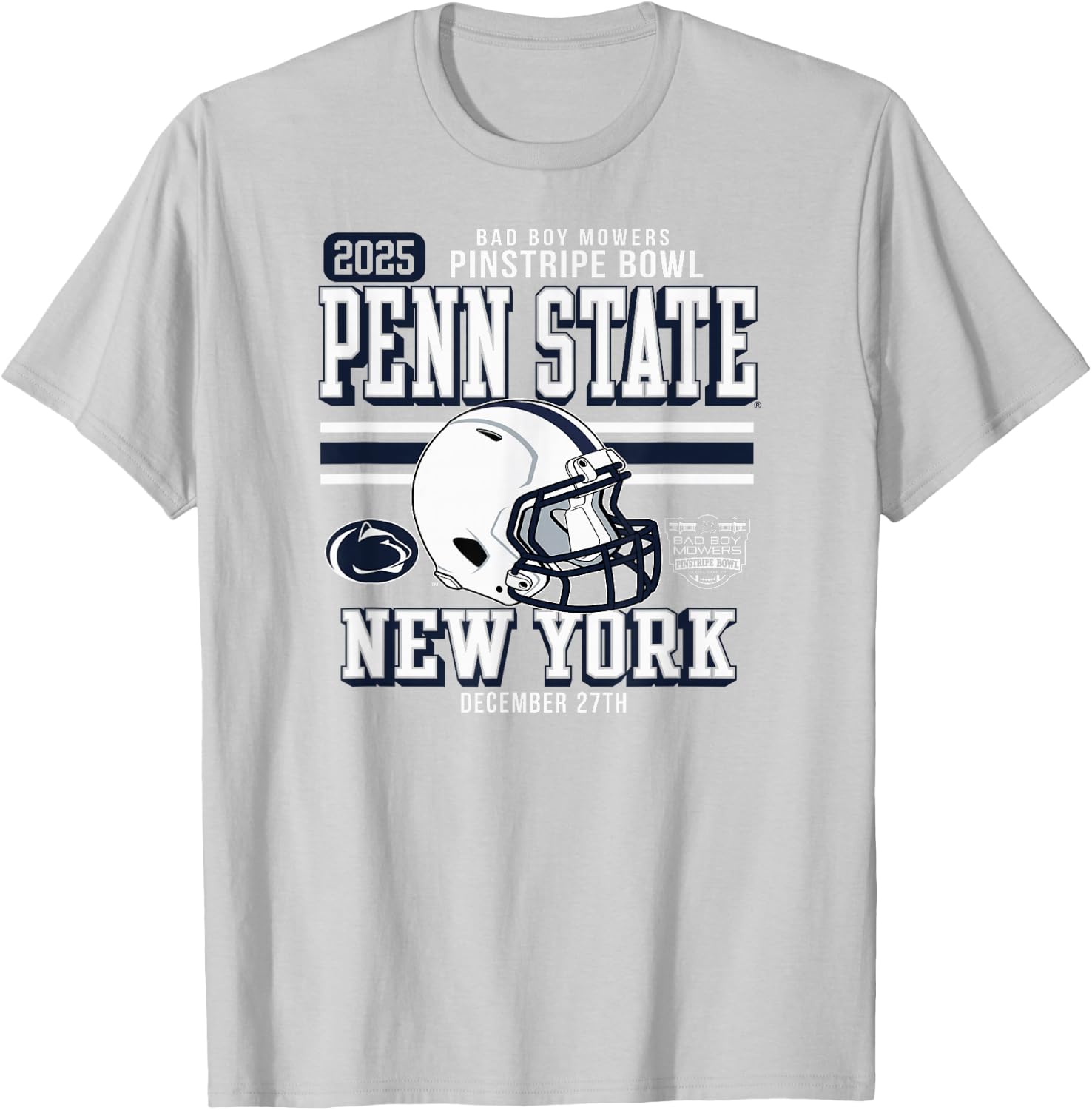Penn State Nittany Lions Pinstripe Bowl 2025 Football Gray T-Shirt - T-Shirt | Ash