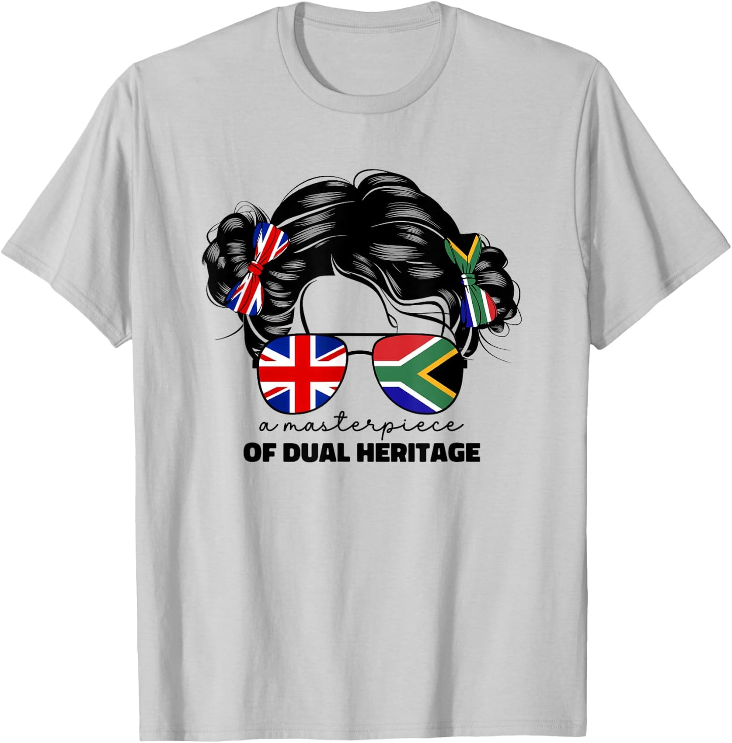 Kids Half Britain And South African UK British South Africa T-Shirt - T-Shirt | Ash