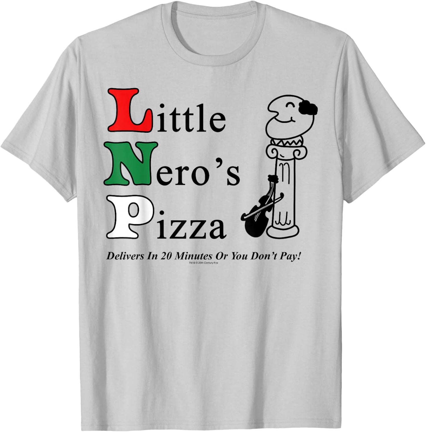 Home Alone Little Nero's Pizza Logo T-Shirt - T-Shirt | Ash