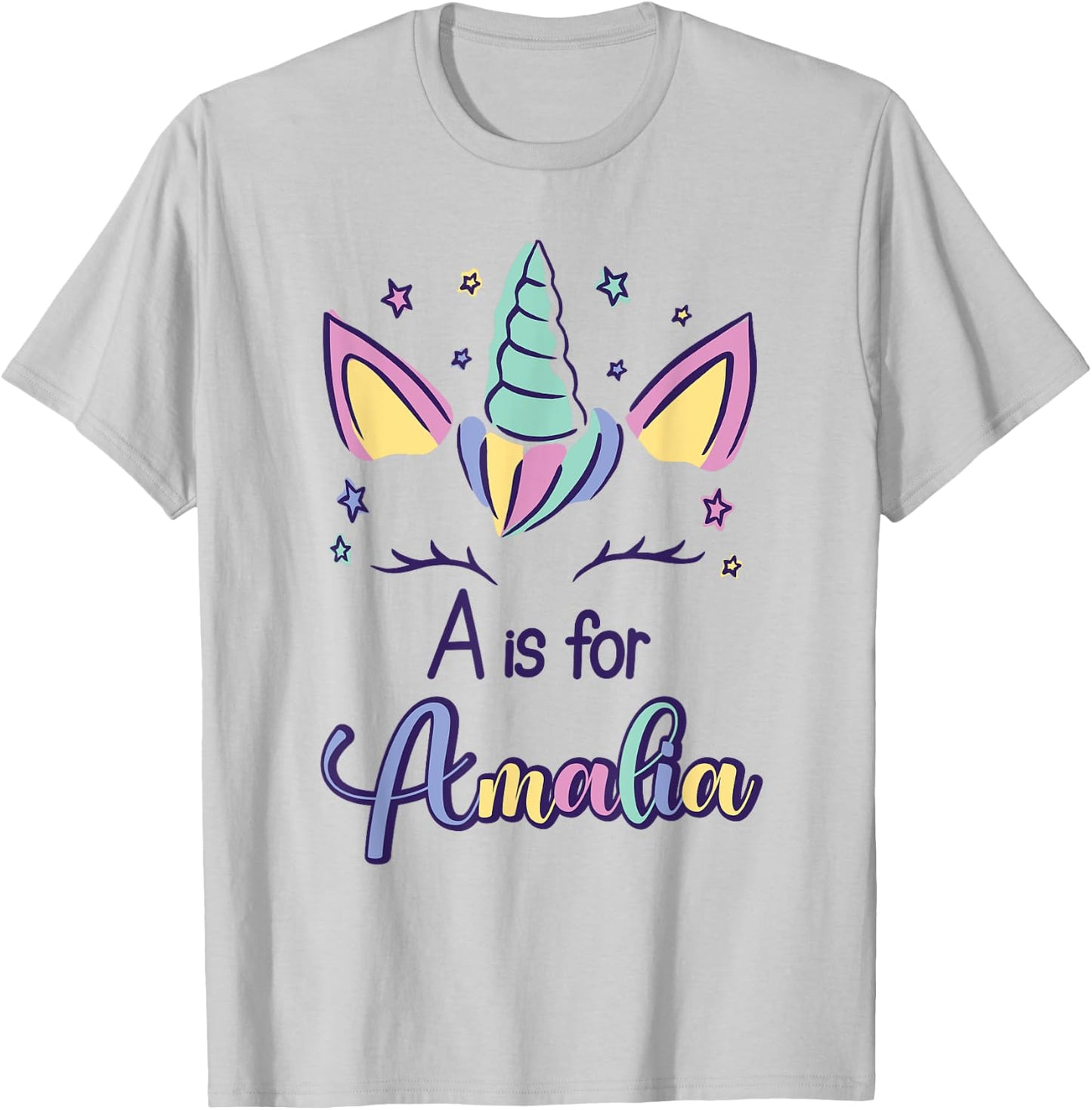 First Name Amalia Personalized A Is For Amalia T-Shirt - T-Shirt | Ash